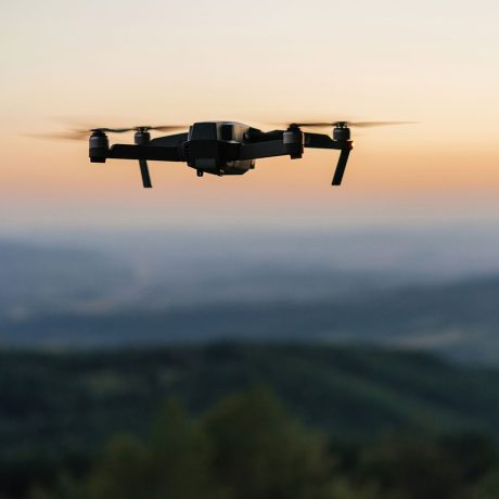 Drone for photography in twilight
